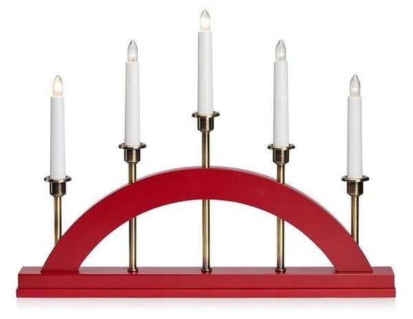 Markslöjd 705833 - Коледен свещник BRIDGE 5xE10/3W/230V червен