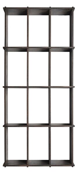 На няколко нива стенен рафт от масивен ясен в тъмно естествен цвят 58 cm Grid – OYOY Living Design