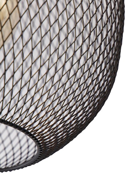 Модерна таванна лампа черна 30 см - Mesh Ball