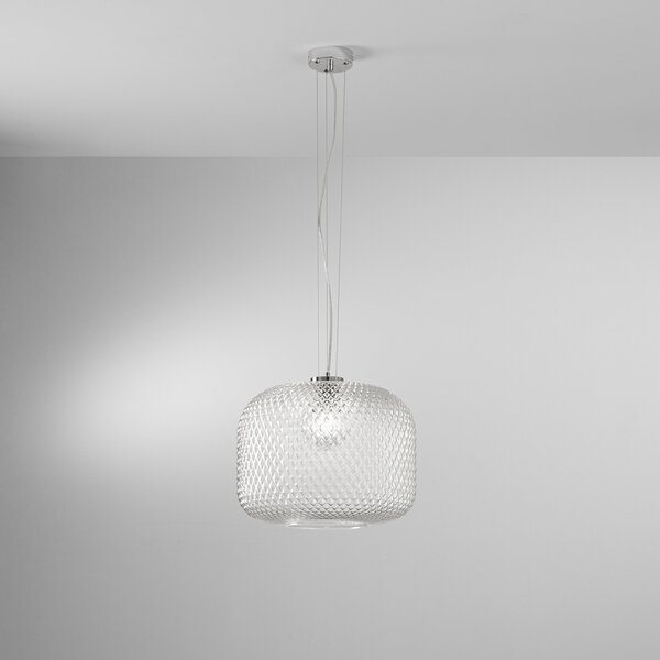 Luce Ambiente Design Висяща лампа „Ашфорд“, прозрачна, Ø 40 см, стъкло, Затъмняване, Прозрачен, Дневна/трапезария, Стъкло