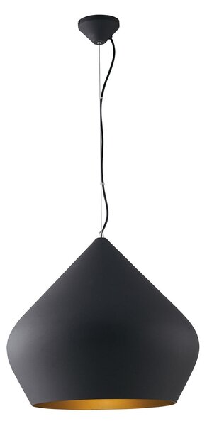 Luce Ambiente Design Висяща лампа „Tholos“, черно-златиста, Ø 52 см, метал, Затъмняване, Черен, Дневна/трапезария, Метал, Модерен