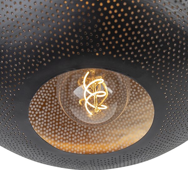 Интелигентна таванна лампа черна и златиста 40 см с WiFi G95 - Radiance