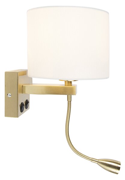Интелигентна стенна лампа златиста с бял абажур с WiFi A60 - Brescia