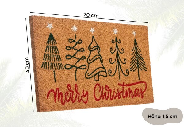 Изтривалка с коледен мотив от кокосови влакна 40x70 cm Merry Christmas – Hanse Home