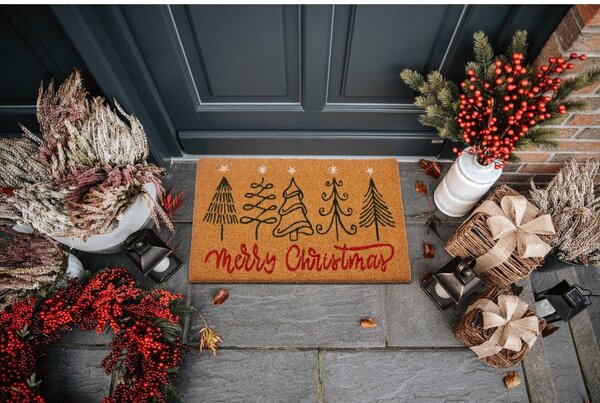 Изтривалка с коледен мотив от кокосови влакна 40x70 cm Merry Christmas – Hanse Home