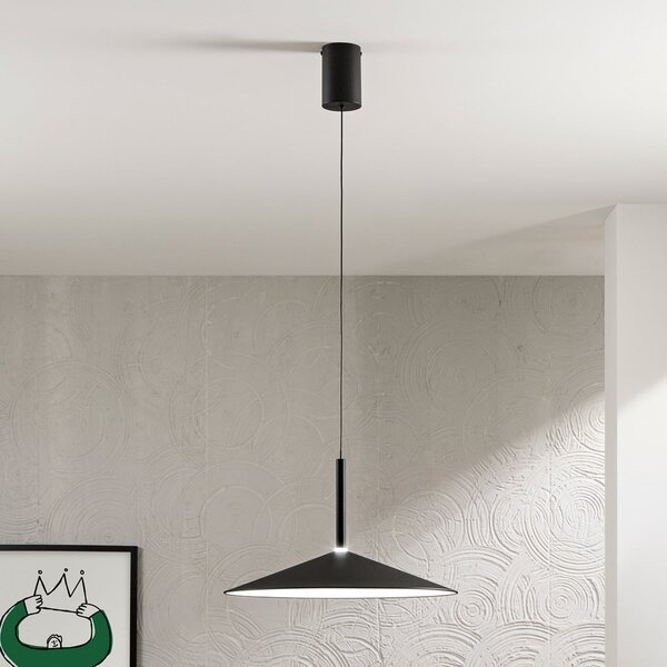 Luce Ambiente Design LED висяща лампа „Khan“, черна, Ø 48 см, метал, CCT, Черен, Дневна/трапезария, Метал, Модерен