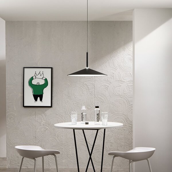 Luce Ambiente Design LED висяща лампа „Khan“, черна, Ø 48 см, метал, CCT, Черен, Дневна/трапезария, Метал, Модерен