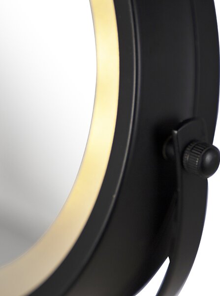 Дизайнерско огледало за баня черно с LED регулируемо IP44 - Vicino
