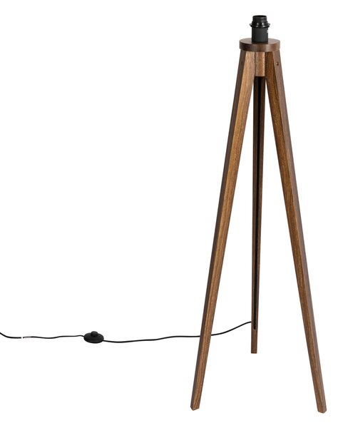 Рустикална подова лампа триножник орехово дърво - Tripod Classic