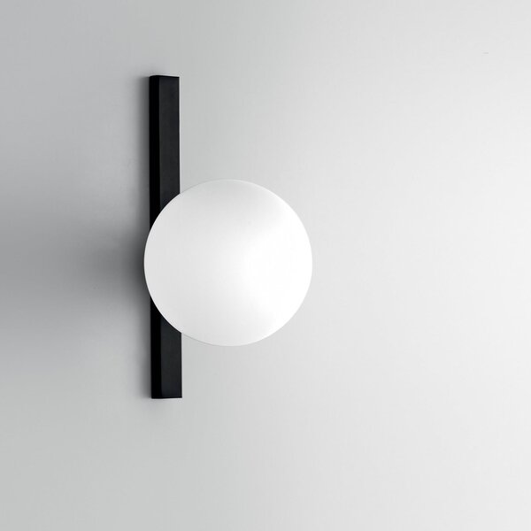 Luce Ambiente Design Стенна лампа Enoire, височина 28 см, черна, метал/стъкло, с 1 лампа, Затъмняване, Черен, Дневна/трапезария, Метал, Модерен