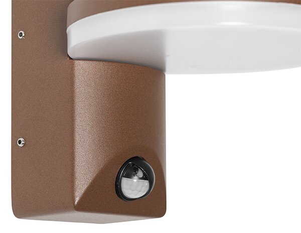 Външна стенна лампа ръждяво кафява с LED IP54 сензор за движение - Esmee