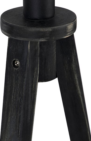 Рустикална подова лампа триножник черна - Tripod Classic