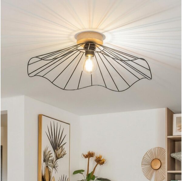 Brilagi - LED повърхностно монтиран полилей CERIA WIRE 1xE27/40W/230V, диаметър 60 cm, черно/дъб