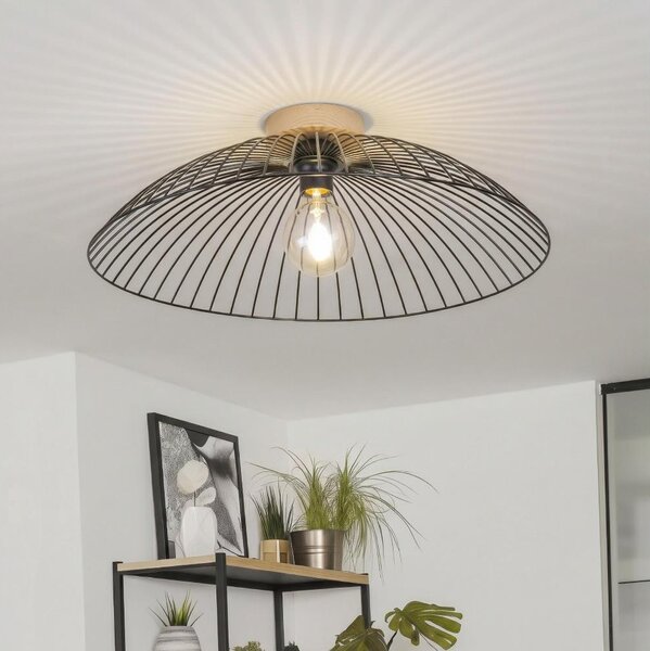Brilagi - LED полилей за повърхностен монтаж CERIA WIRE 1xE27/40W/230V Ø 60 см черен/дъб