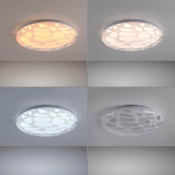 JUST LIGHT. 14009-16 - LED димируемо таванно осветително тяло ART PLAFO LED/20W/230V бяло + дистанционно управление