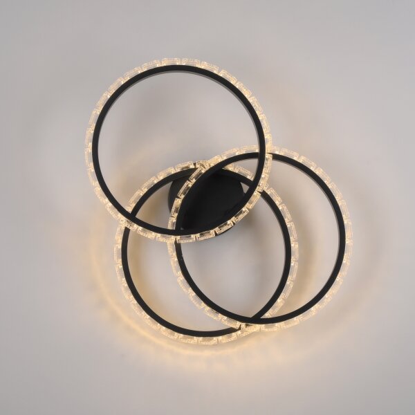 JUST LIGHT. 14734-18 - LED таванно осветително тяло GLITRA LED/37W/230V Ø 50 см черно