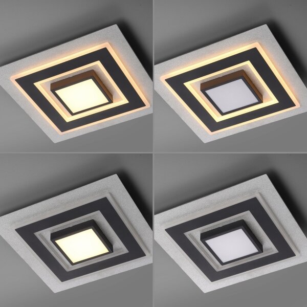 JUST LIGHT. 14439-21 - LED таванно осветително тяло CICHIO LED/18,5W/230V + LED/9W черно