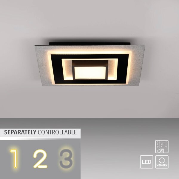 JUST LIGHT. 14439-21 - LED таванно осветително тяло CICHIO LED/18,5W/230V + LED/9W черно