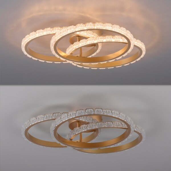 JUST LIGHT. 14734-60 - LED таванно осветително тяло GLITRA LED/37W/230V диаметър 50 см златист