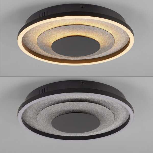 JUST LIGHT. 14409-21 - LED таванно осветително тяло GLITTY LED/22W/230V Ø 40 cm черно