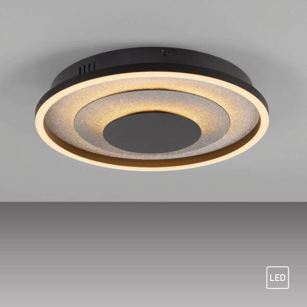 JUST LIGHT. 14409-21 - LED таванно осветително тяло GLITTY LED/22W/230V Ø 40 cm черно