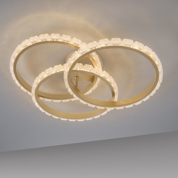 JUST LIGHT. 14734-60 - LED таванно осветително тяло GLITRA LED/37W/230V диаметър 50 см златист