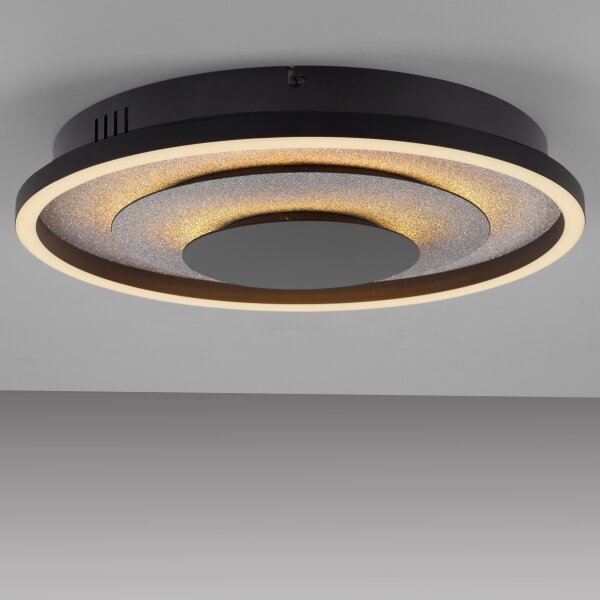 JUST LIGHT. 14409-21 - LED таванно осветително тяло GLITTY LED/22W/230V Ø 40 cm черно