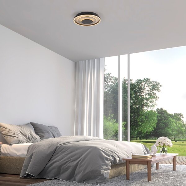 JUST LIGHT. 14409-21 - LED таванно осветително тяло GLITTY LED/22W/230V Ø 40 cm черно