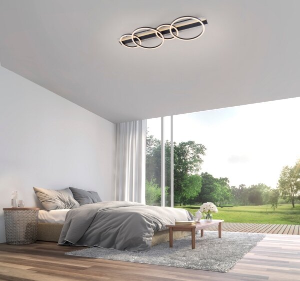 JUST LIGHT. 14426-21 - LED таванно осветително тяло CICHIO LED/37W/230V + LED/9,5W черно