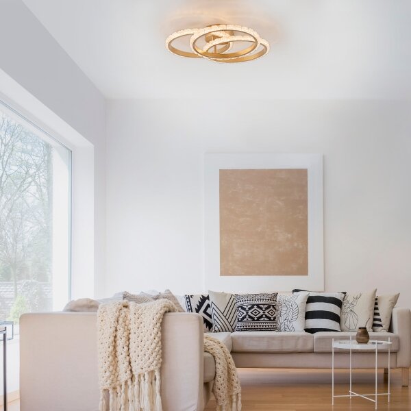 JUST LIGHT. 14734-60 - LED таванно осветително тяло GLITRA LED/37W/230V диаметър 50 см златист