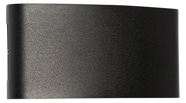 Външна стенна лампа черна с LED 6-светлина IP54 - Silly