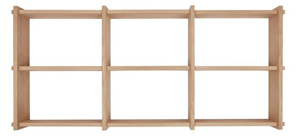 На няколко нива стенен рафт от масивен дъб в естествен цвят 37 cm Grid – OYOY Living Design
