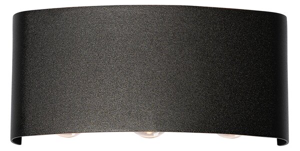 Външна стенна лампа черна с LED 6-светлина IP54 - Silly