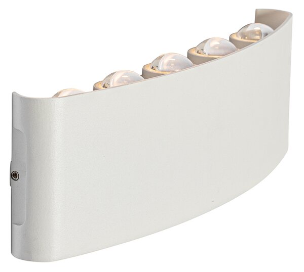 Външна стенна лампа бяла с LED 10-светлина IP54 - Silly