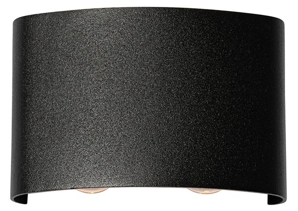 Външна стенна лампа черна с LED 4-светлини IP54 - Silly