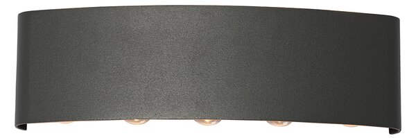 Външна стенна лампа тъмно сива с LED 10-светлина IP54 - Silly
