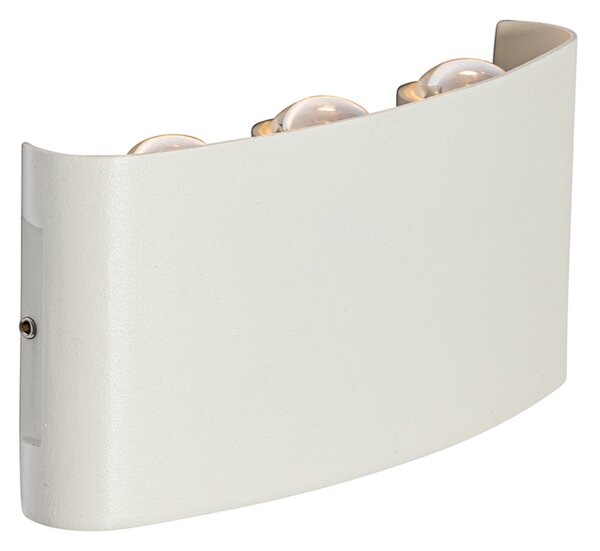 Външна стенна лампа бяла с LED 6-светлина IP54 - Silly