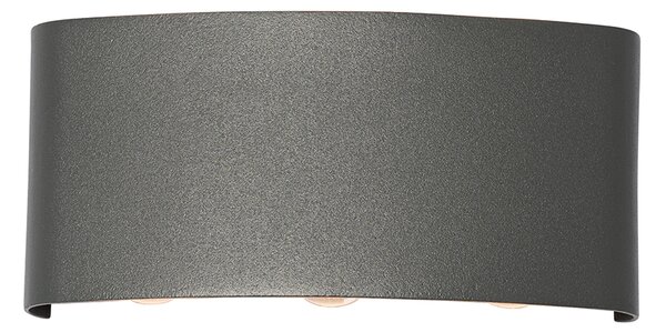 Външна стенна лампа тъмно сива с LED 6-светлина IP54 - Silly