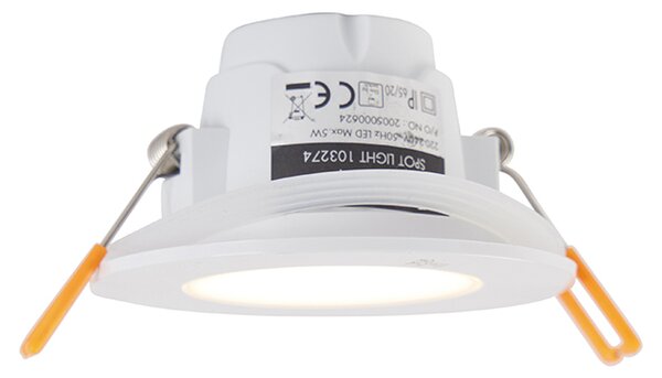 Комплект от 6 вградени прожектори бели с LED 3-степенна димираща IP65 - Blanca