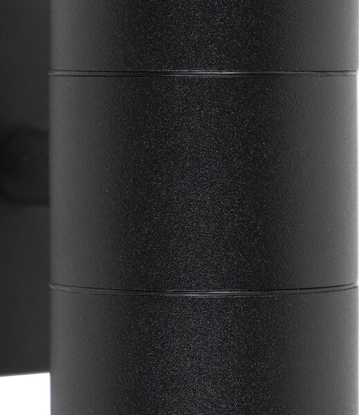 Интелигентна външна стенна лампа черна IP44 вкл. 2 WiFi GU10 - Duo