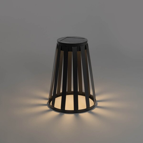 Външна настолна лампа черна с LED 3-степенна димираща соларна и акумулаторна - Penny