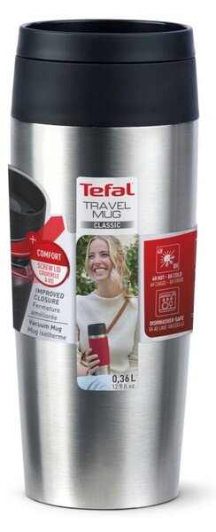 Чаша за път в сребрист цвят 360 ml – Tefal