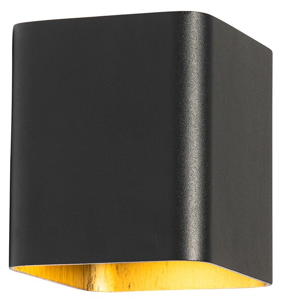 Модерна стенна лампа черна с LED IP54 Квадратна - Evi