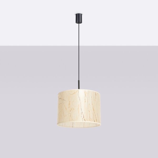 Sollux SL.1850 - Полилей на кабел NEVIA 1xE27/15W/230V Ø 40 см мрамор/бежово
