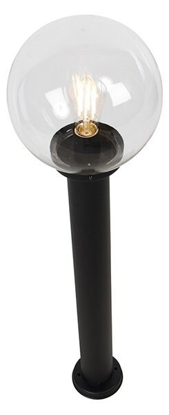 Подова лампа за външен монтаж черна с прозрачен глобус 100 см IP44 - Sfera