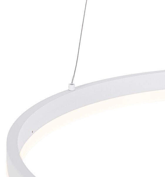 Дизайнерски висящ аплик бял 60 см с LED 3-степенна димираща - Anello