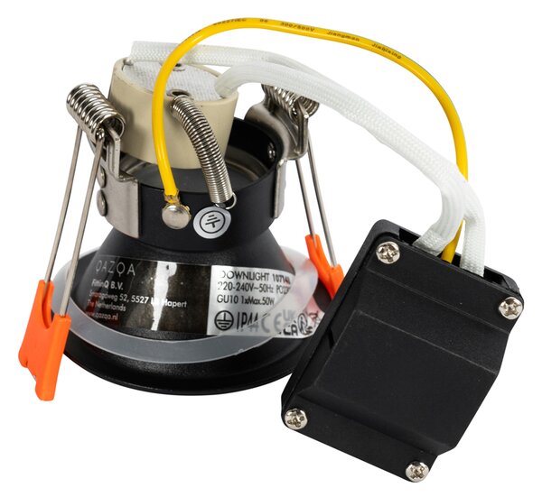 Комплект от 6 черни вградени прожектори GU10 35mm IP44 - Dept
