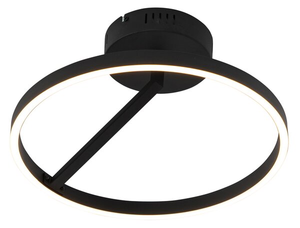 Дизайнерски плафон черен с LED 3-степенен димер - Anello
