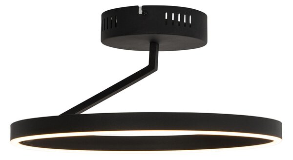 Дизайнерски плафон черен с LED 3-степенен димер - Anello