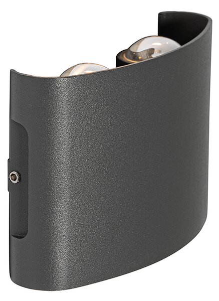 Външна стенна лампа тъмно сива с LED 4-светлина IP54 - Silly